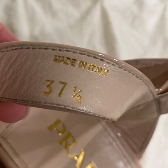 PRADA Patent Leather Nude Sandal - Picture 7 of 9